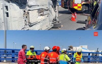 El accidente de 2 coches conducidos por 2 mujeres en Pozuelo provoca que un motorista salga por los aires herido grave