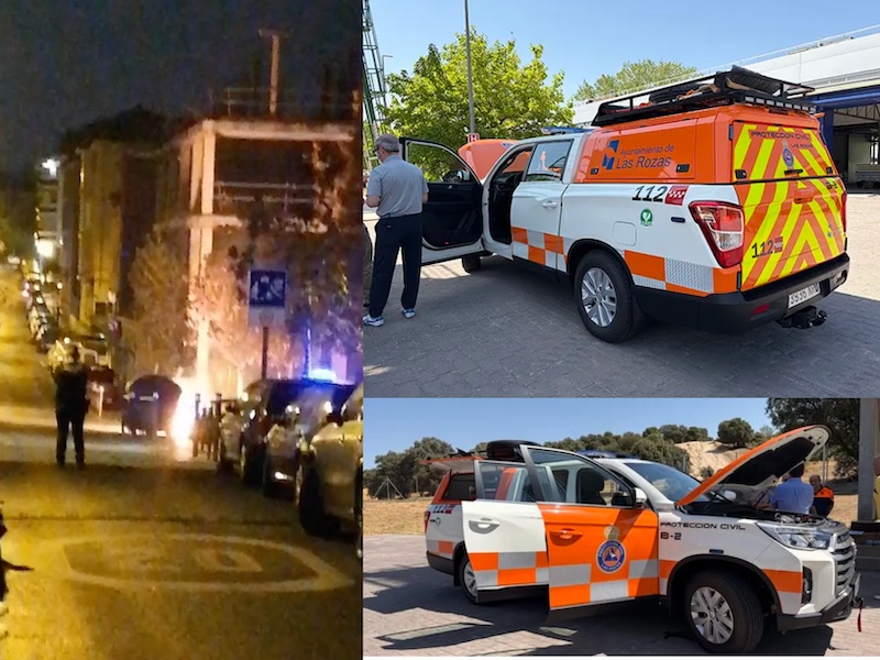 Queman un contenedor en Majadahonda «contagiado» por los sucesos de Francia del día anterior